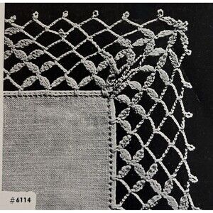 Vintage 1948 Handkerchief Edgings Tatting Crochet Pattern 6114 Irish Lace Doily